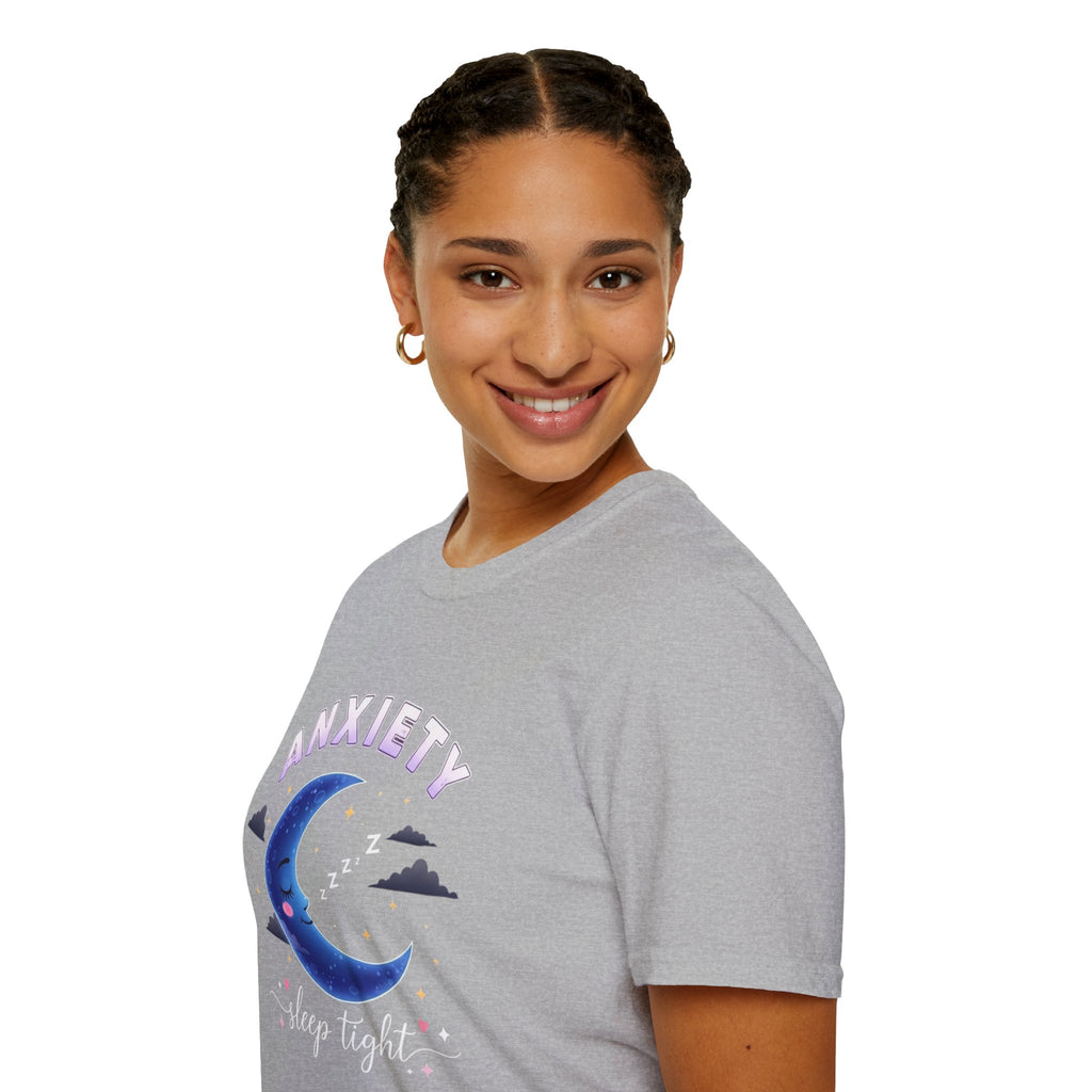 Anxiety Moon T-Shirt — 'Sleep Tight' Cute Moon & Stars Relaxation Tee