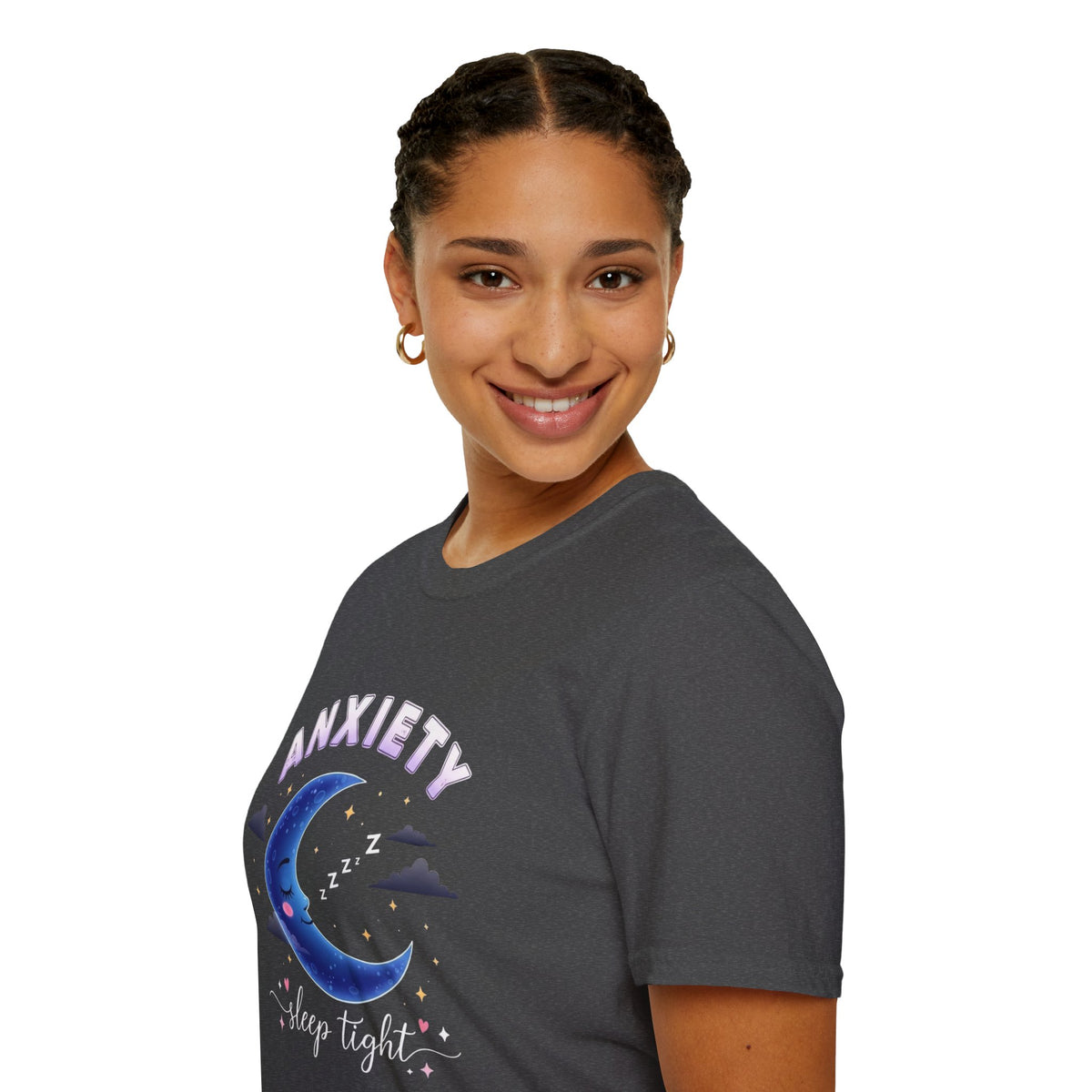 Anxiety Moon T-Shirt — 'Sleep Tight' Cute Moon & Stars Relaxation Tee