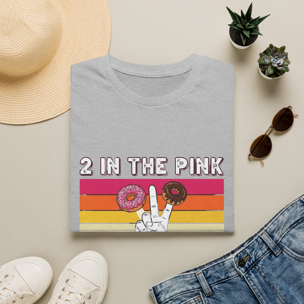2 In The Pink Donut Peace Sign T‑Shirt — Retro Rainbow Dessert Graphic Tee