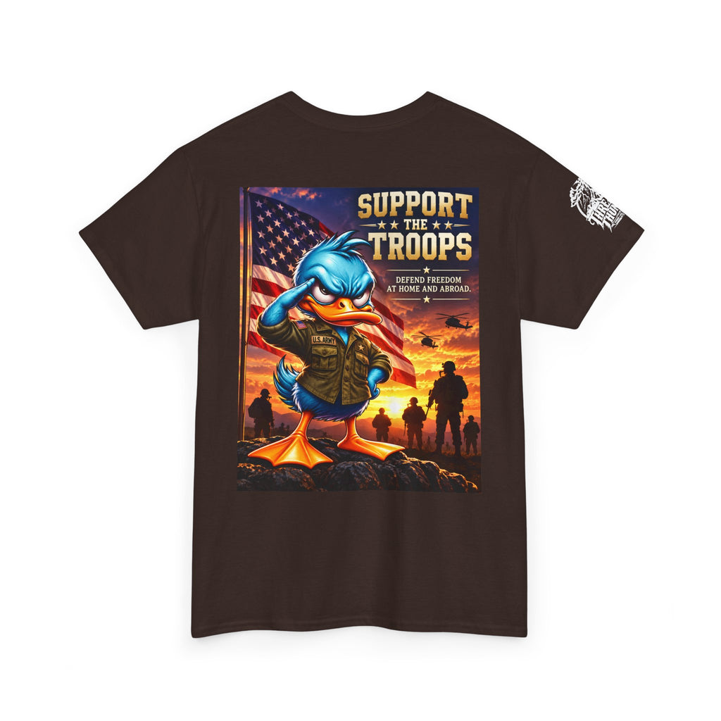 Support the Troops — Defend Freedom at Home and Abroad Back Graphic Tee