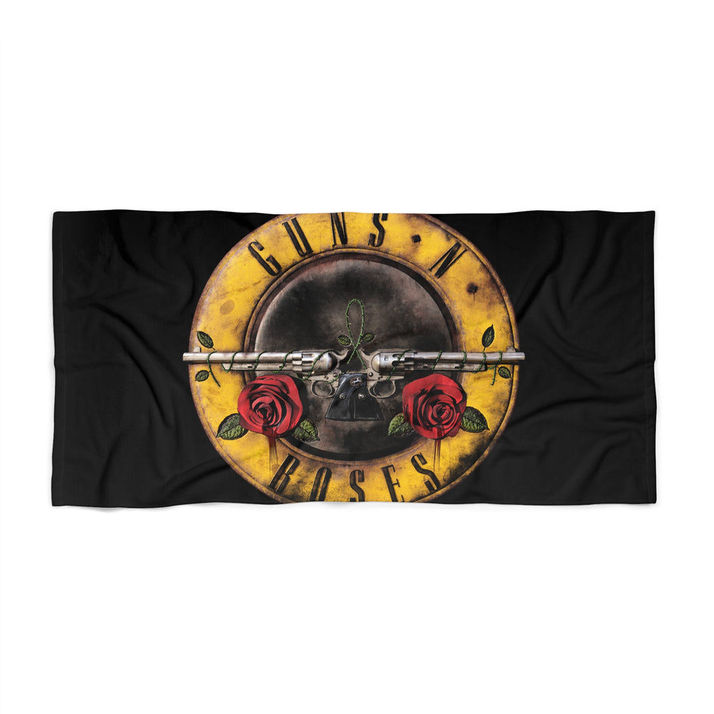 G AND R Skull & Roses Beach Towel