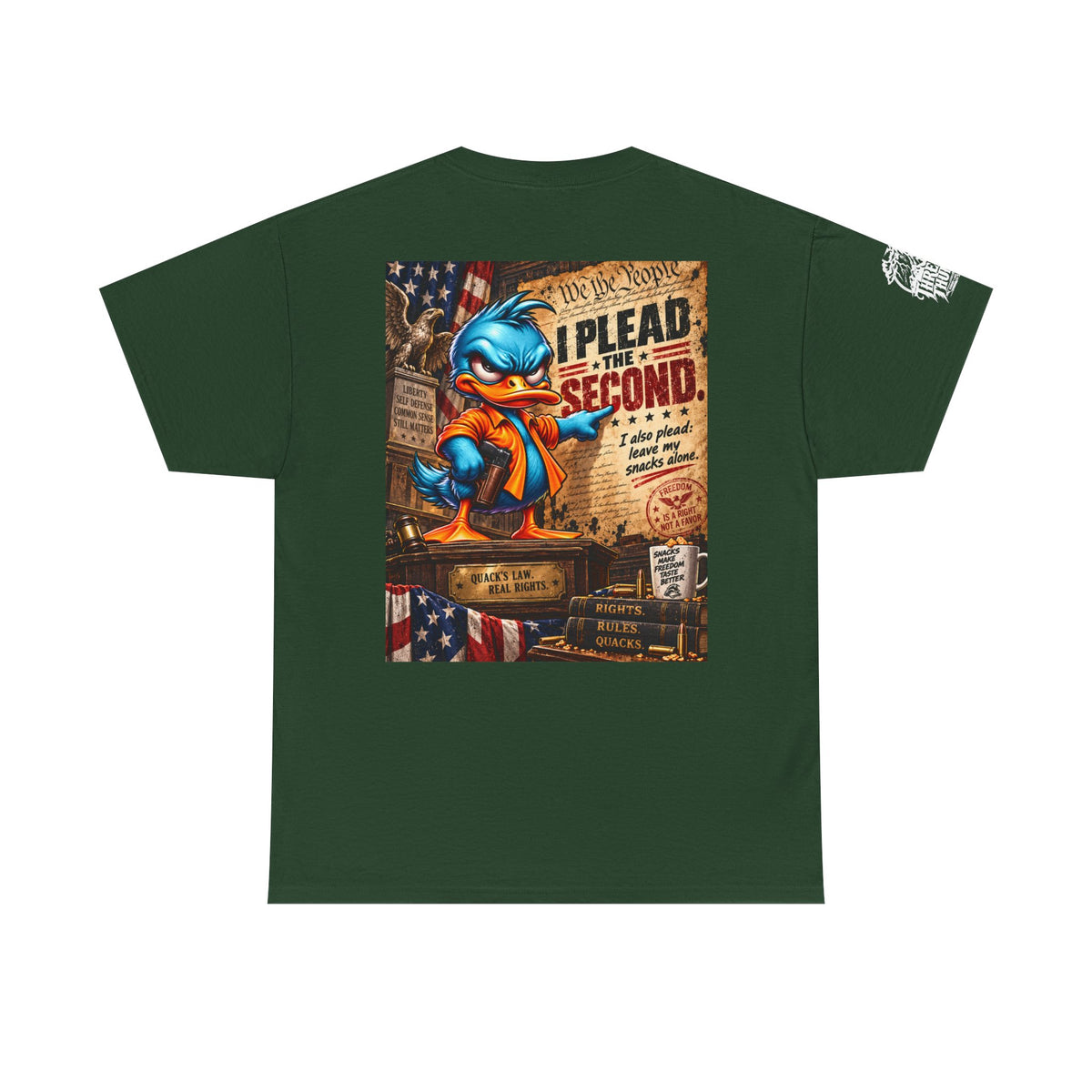 Conservative Duck "I Plead the Second" T-Shirt | Back Print | Threads & Thunder