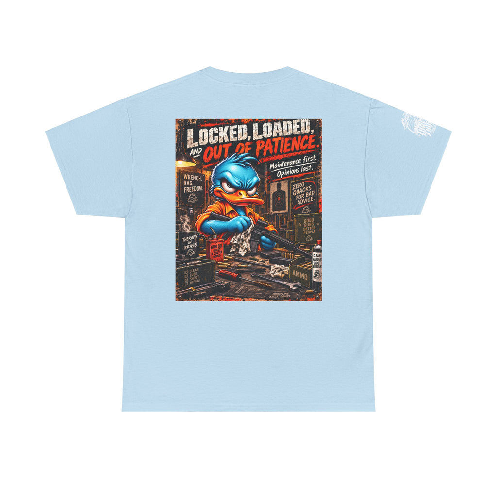 Locked, Loaded, and Out of Patience Back Graphic Tee