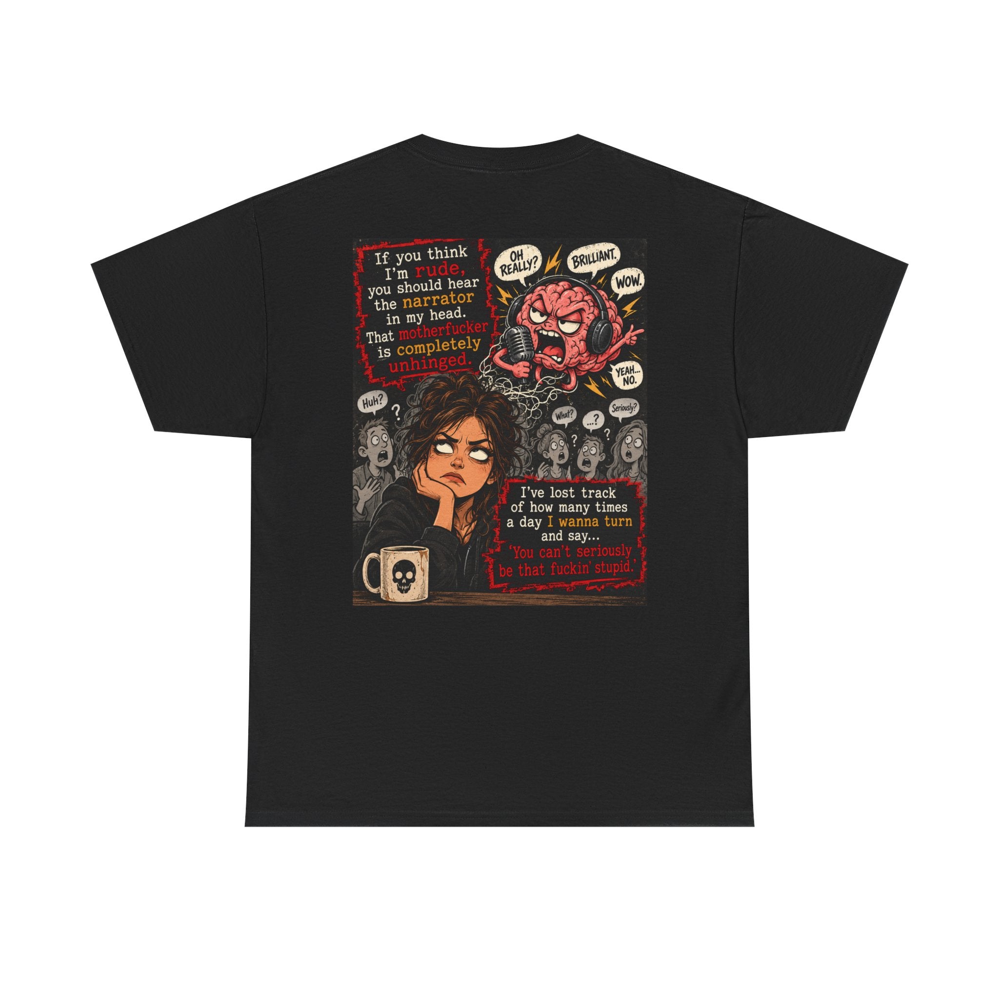 Anxious Brain Comic T‑Shirt — 'If you think I'm rude...' Mental Health Graphic Tee
