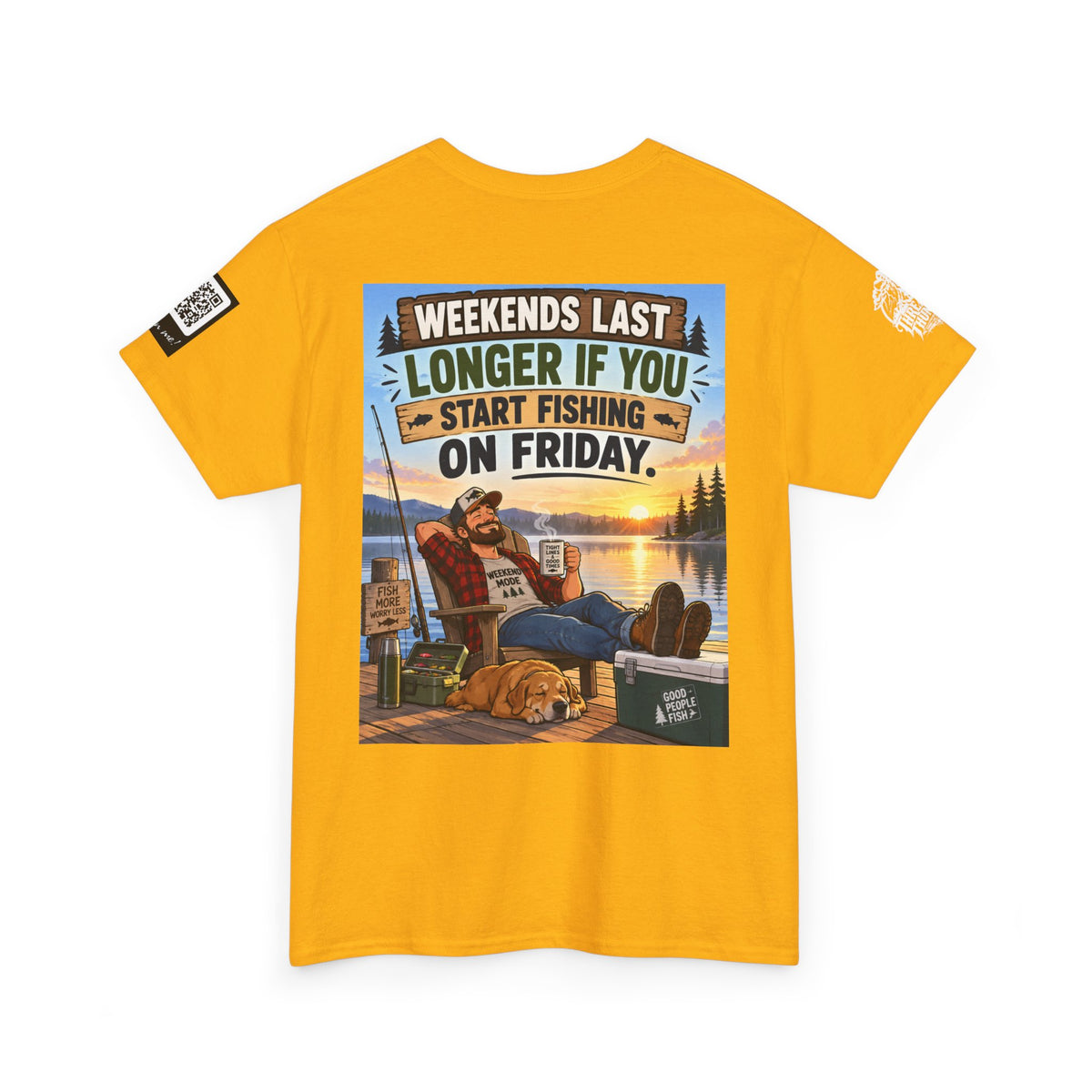 Weekends Last Longer When You Start Fishing Friday Back Graphic Tee