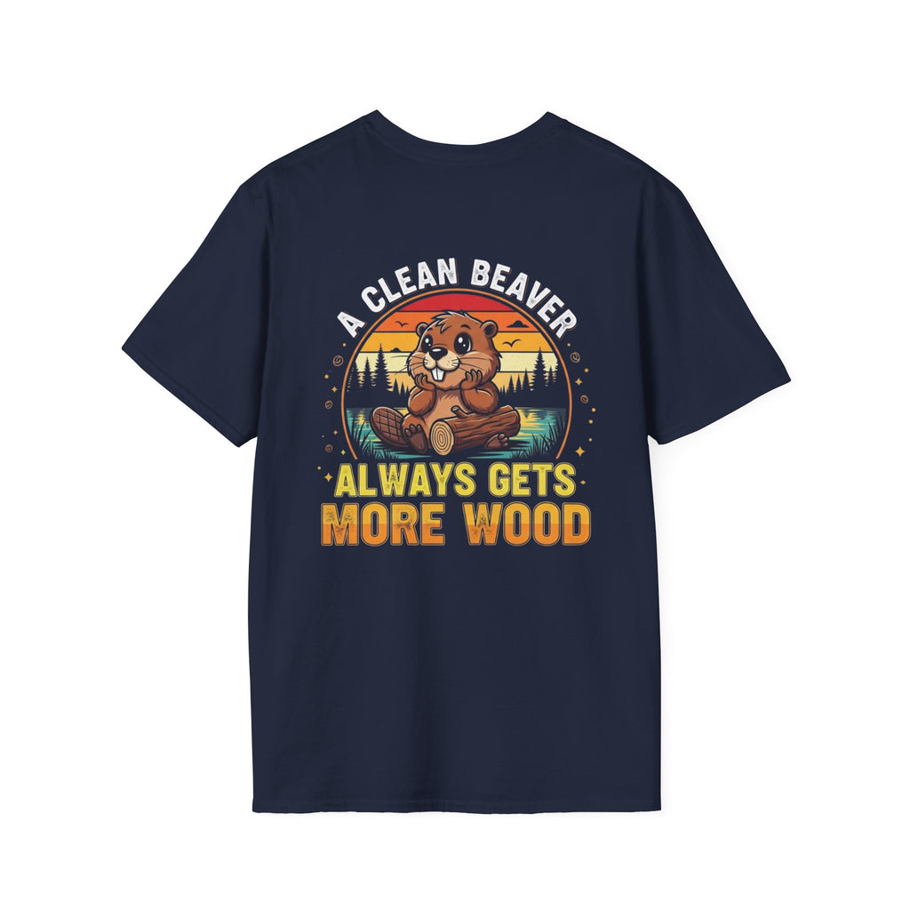 A Clean Beaver T-Shirt — "A Clean Beaver Always Gets More Wood" Retro Graphic Tee