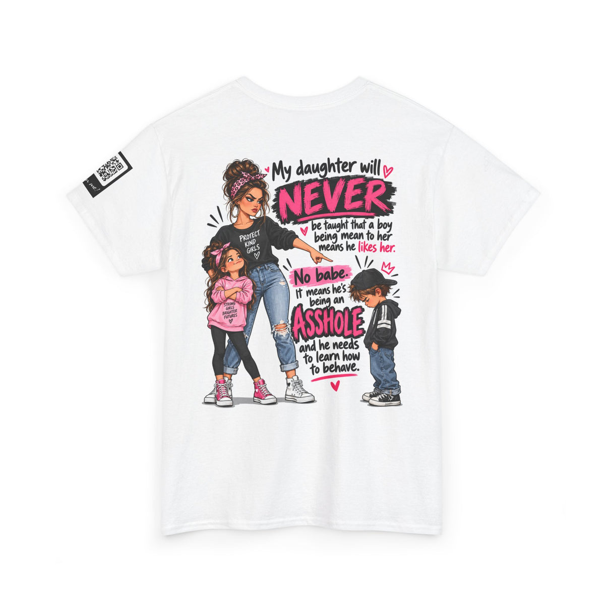 Mean Boys Are Assholes — Protective Mom Back Graphic Tee