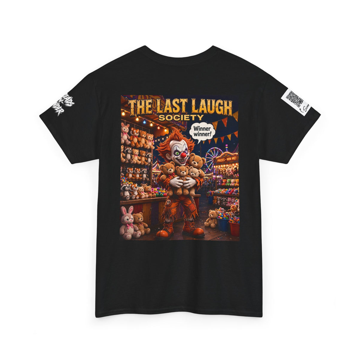 The Last Laugh Society Tee #157 — Carnival Clown Horror Graphic T-Shirt