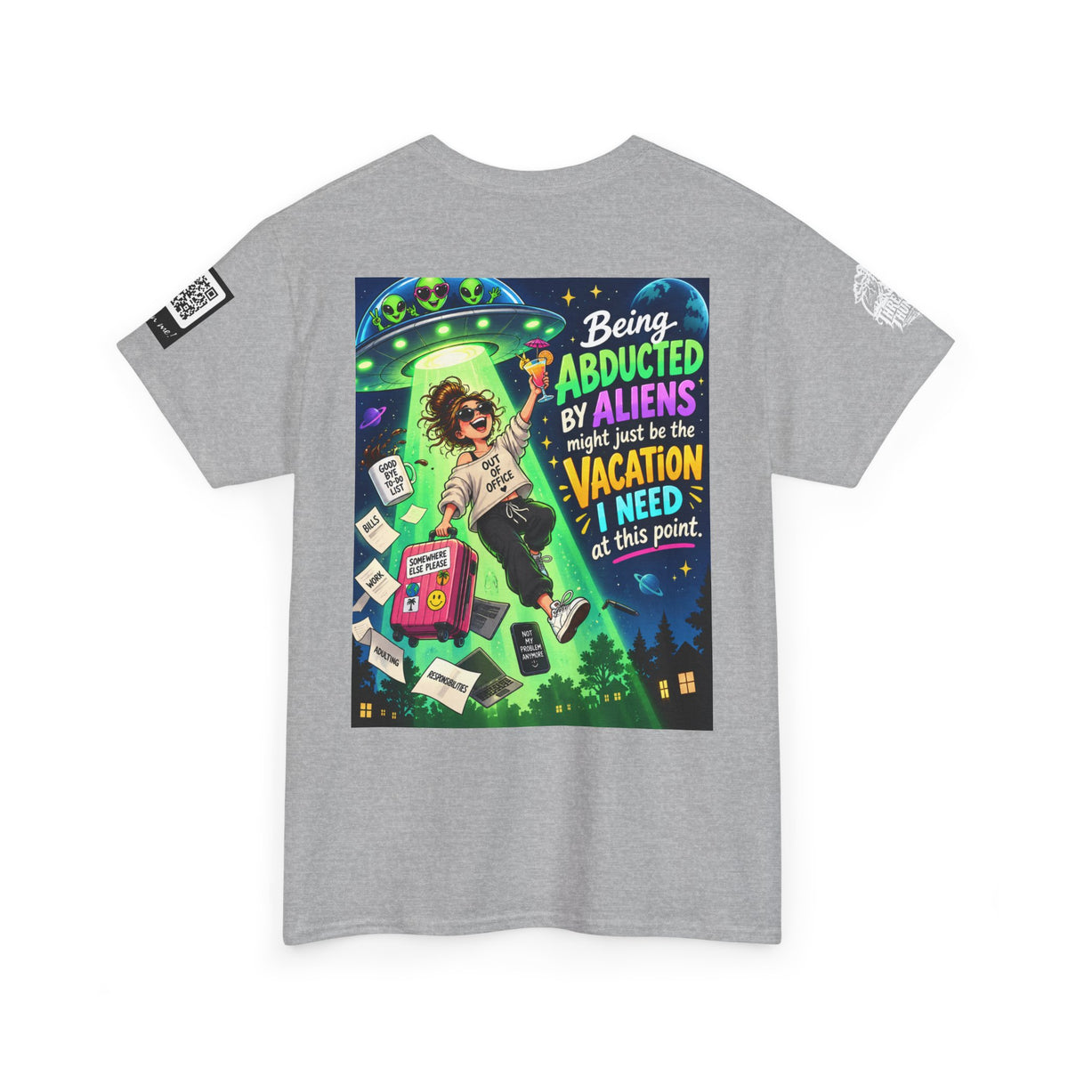 Alien Abduction Vacation — Out of Office Back Graphic Tee