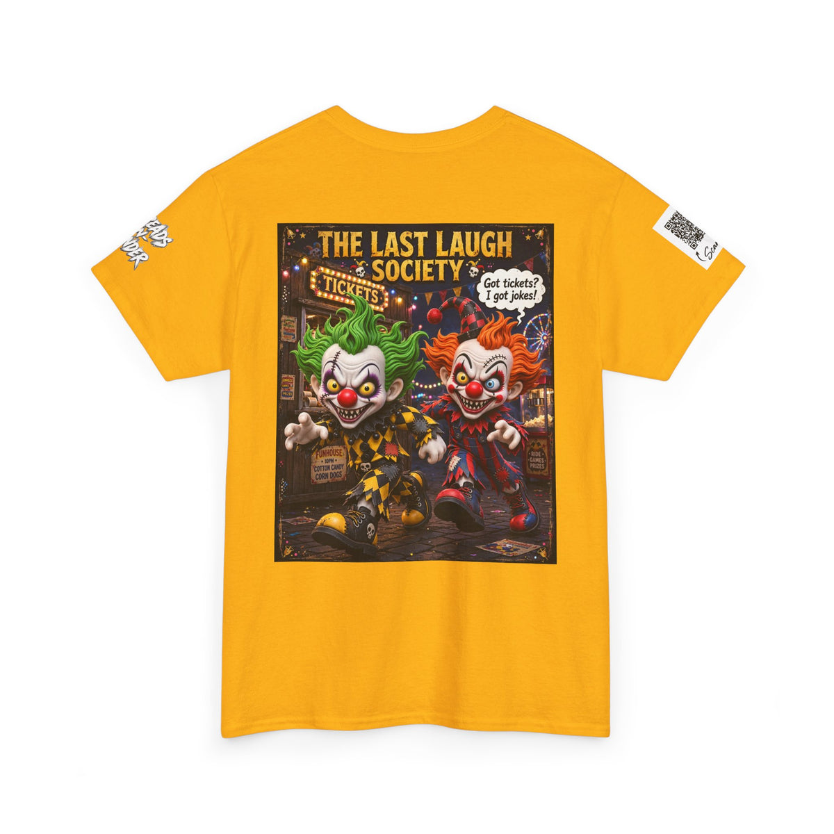The Last Laugh Society Tee #135 — Carnival Clown Horror Graphic T-Shirt