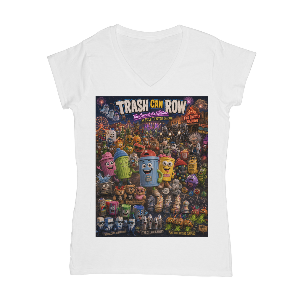 Trash Can Row: Concert for a Lifetime – Classic Women's V-Neck T-Shirt