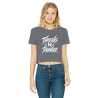 Falling Rocks COllection Classic Women's Cropped Raw Edge T-Shirt