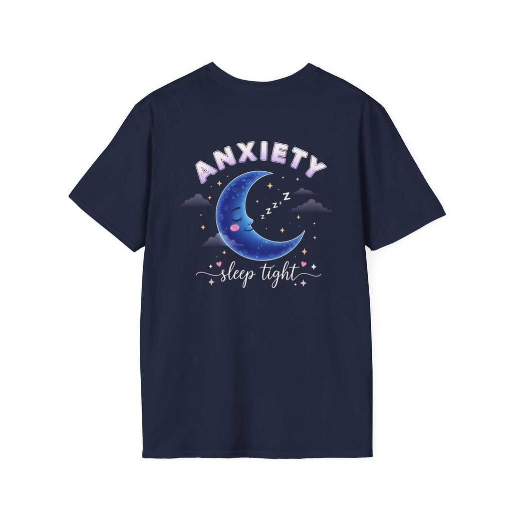 Anxiety Moon T-Shirt — 'Sleep Tight' Cute Moon & Stars Relaxation Tee