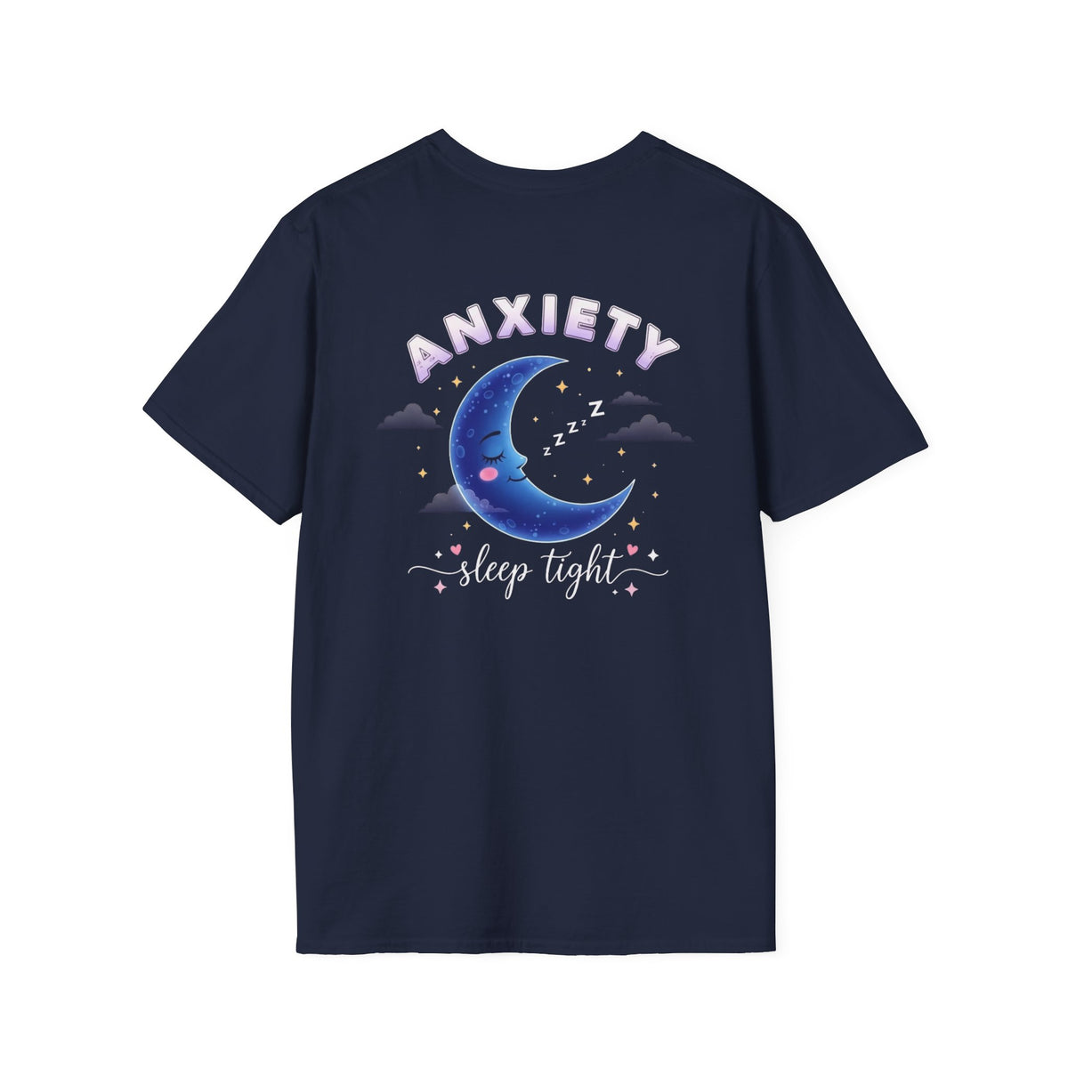 Anxiety Moon T-Shirt — 'Sleep Tight' Cute Moon & Stars Relaxation Tee