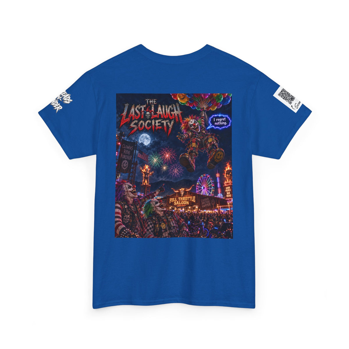 The Last Laugh Society Tee #144 — Carnival Clown Horror Graphic T-Shirt