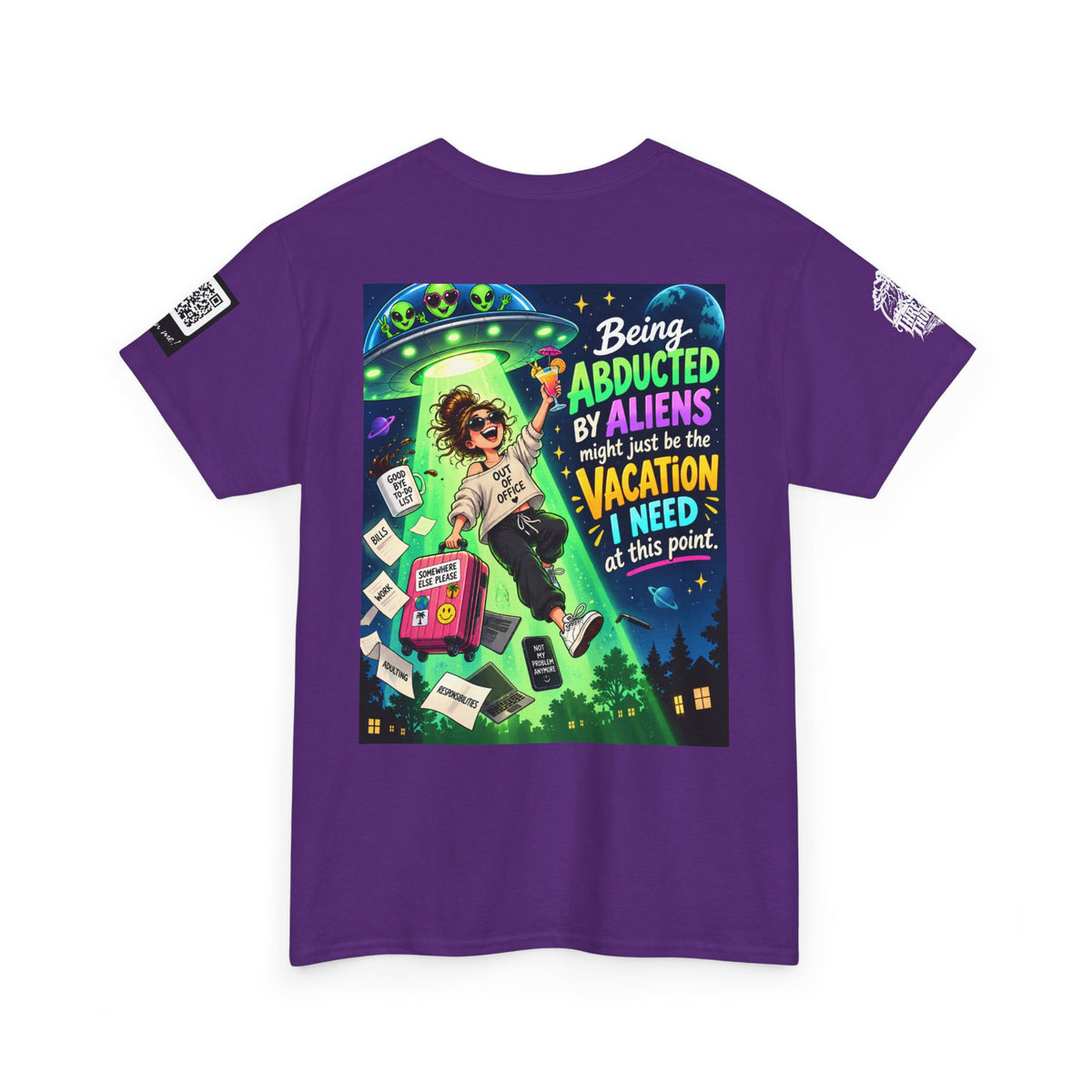 Alien Abduction Vacation — Out of Office Back Graphic Tee