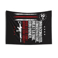 Unvaccinated Conservative Flag Tapestry — 'How Else Can I Defend You Today?' Wall Hanging