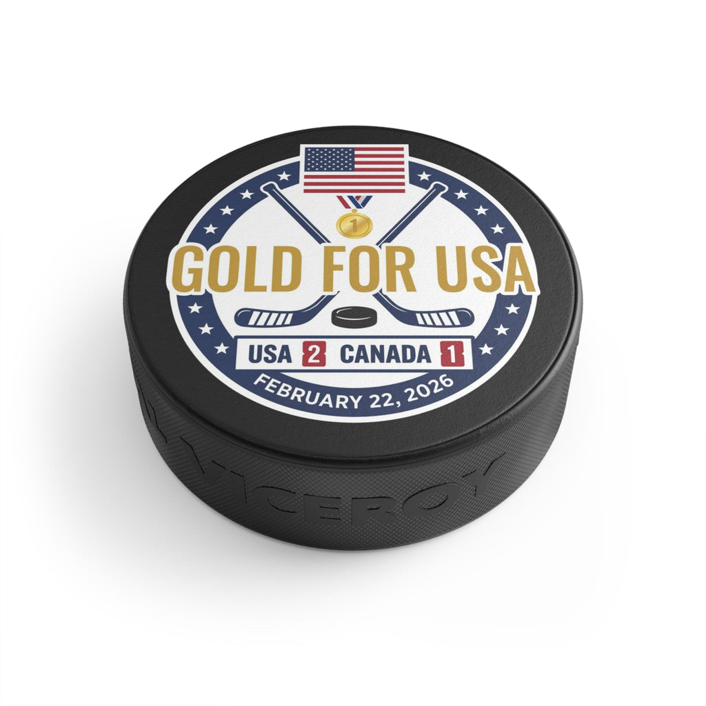 "Gold For USA" Commemorative Hockey Puck - Only 2,026 Available