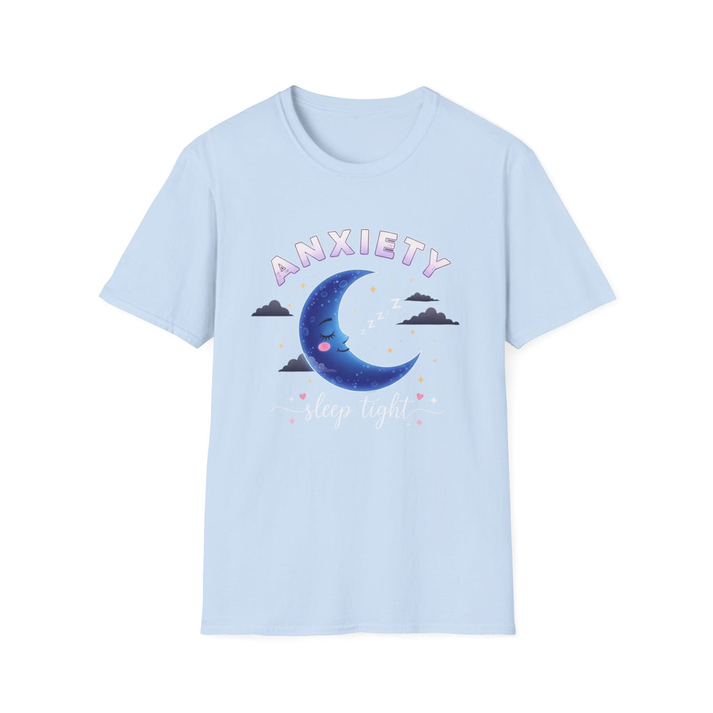 Anxiety Moon T-Shirt — 'Sleep Tight' Cute Moon & Stars Relaxation Tee