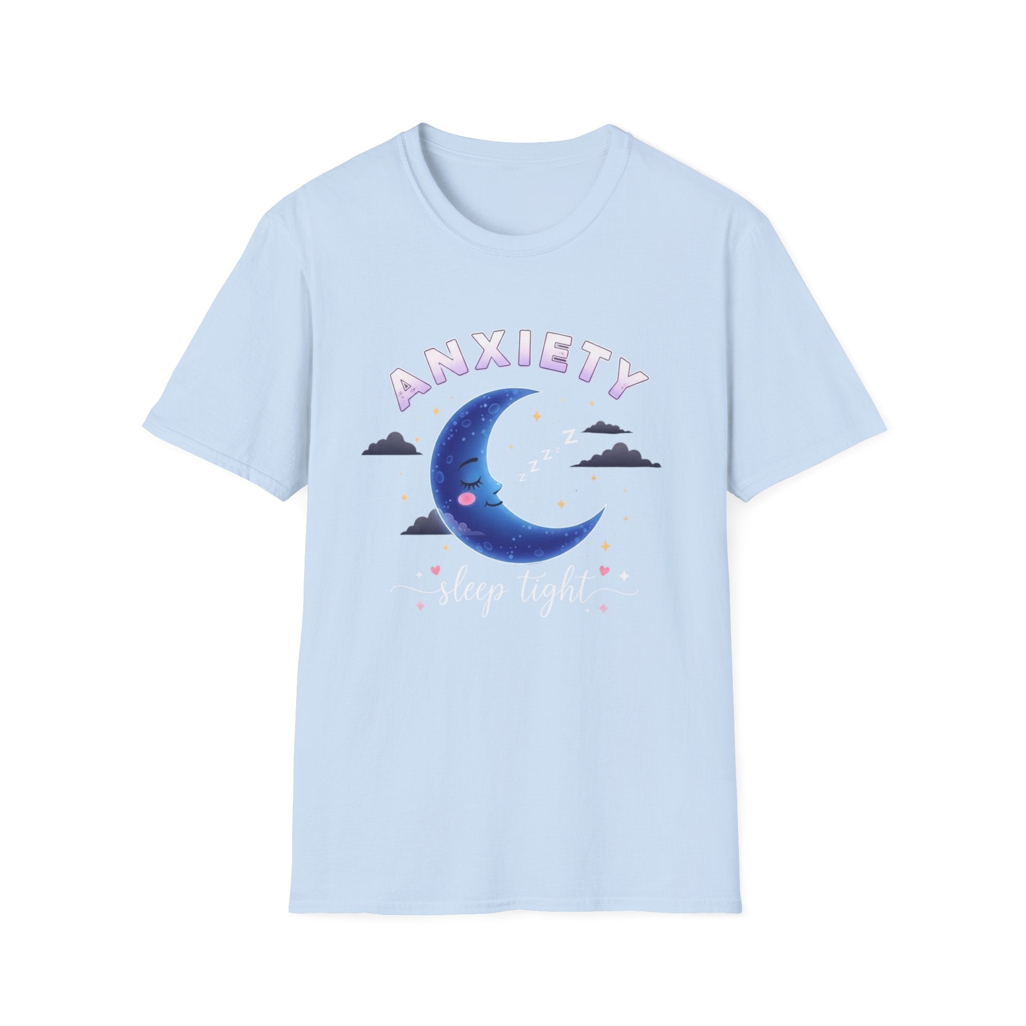 Anxiety Moon T-Shirt — 'Sleep Tight' Cute Moon & Stars Relaxation Tee