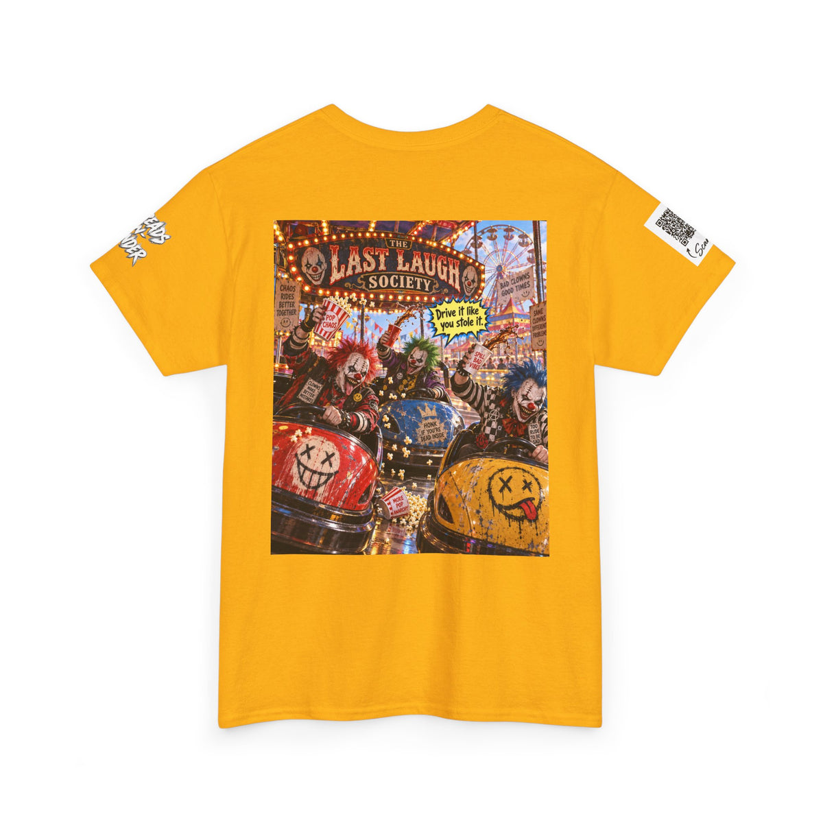 The Last Laugh Society Tee #136 — Carnival Clown Horror Graphic T-Shirt