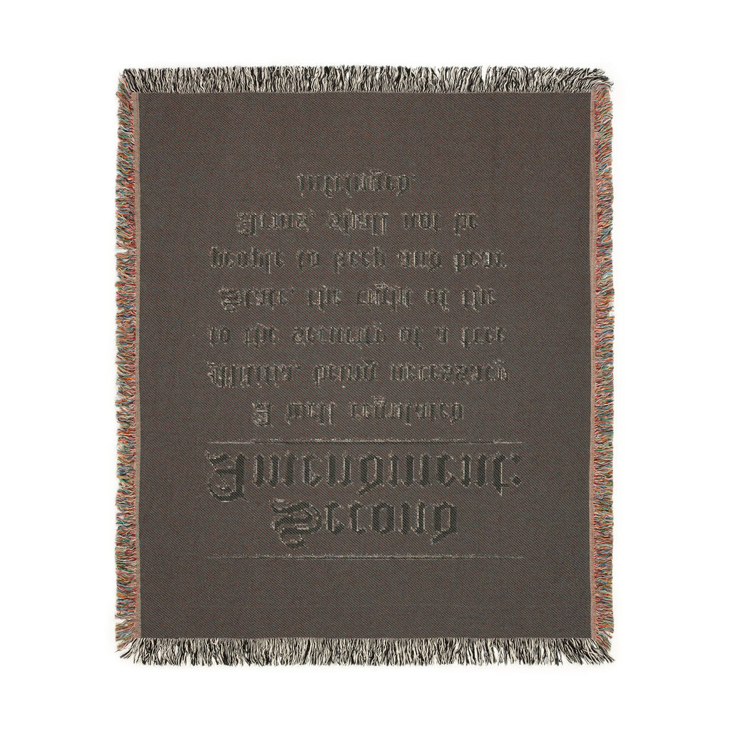 Second Amendment Woven Blanket — Rustic Constitution Quote Throw