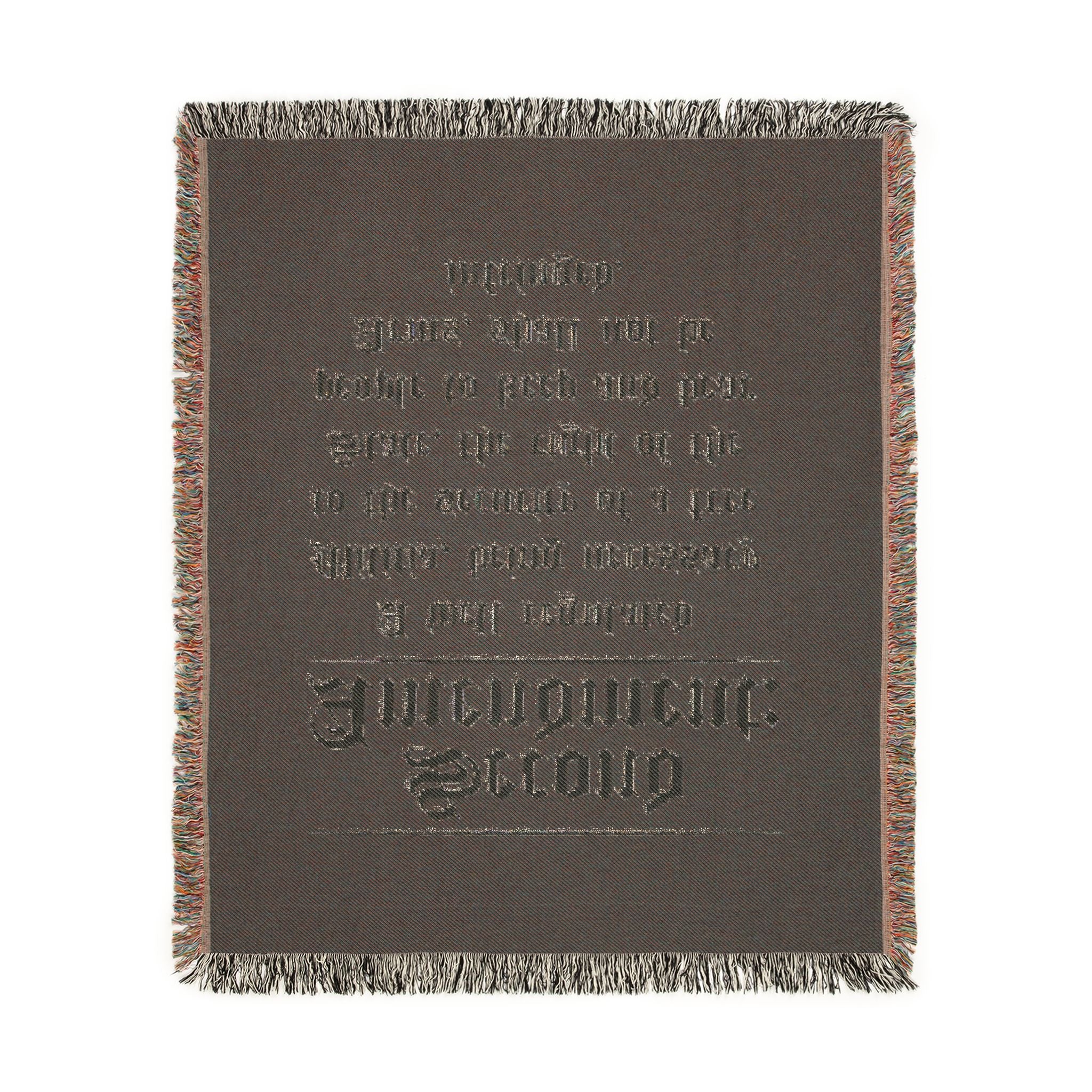 Second Amendment Woven Blanket — Rustic Constitution Quote Throw