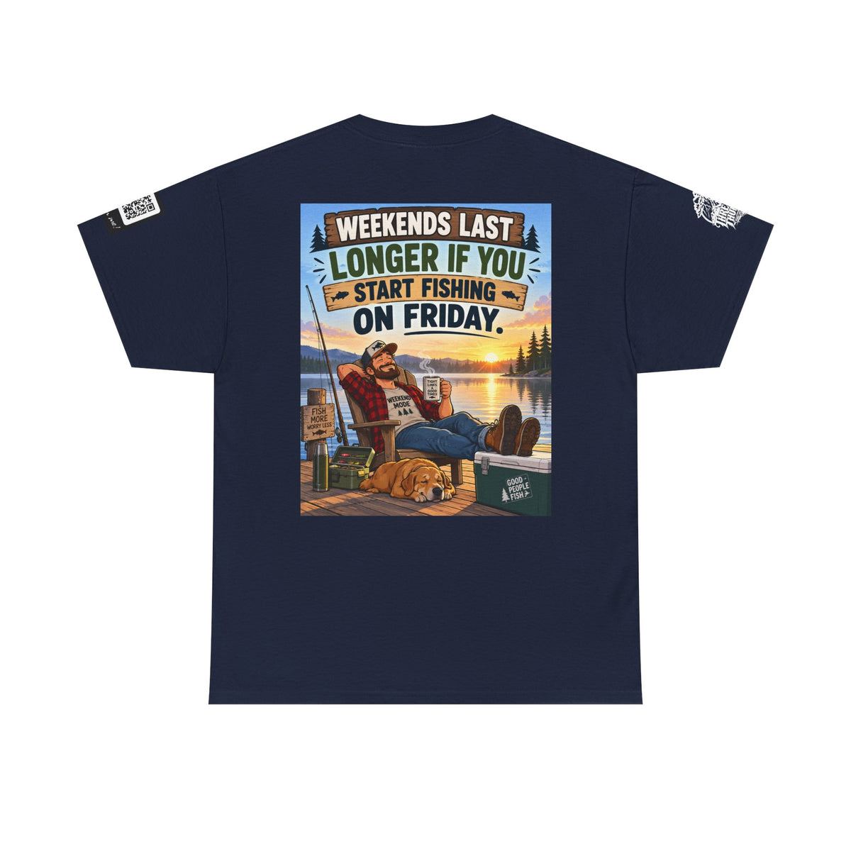 Weekends Last Longer When You Start Fishing Friday Back Graphic Tee