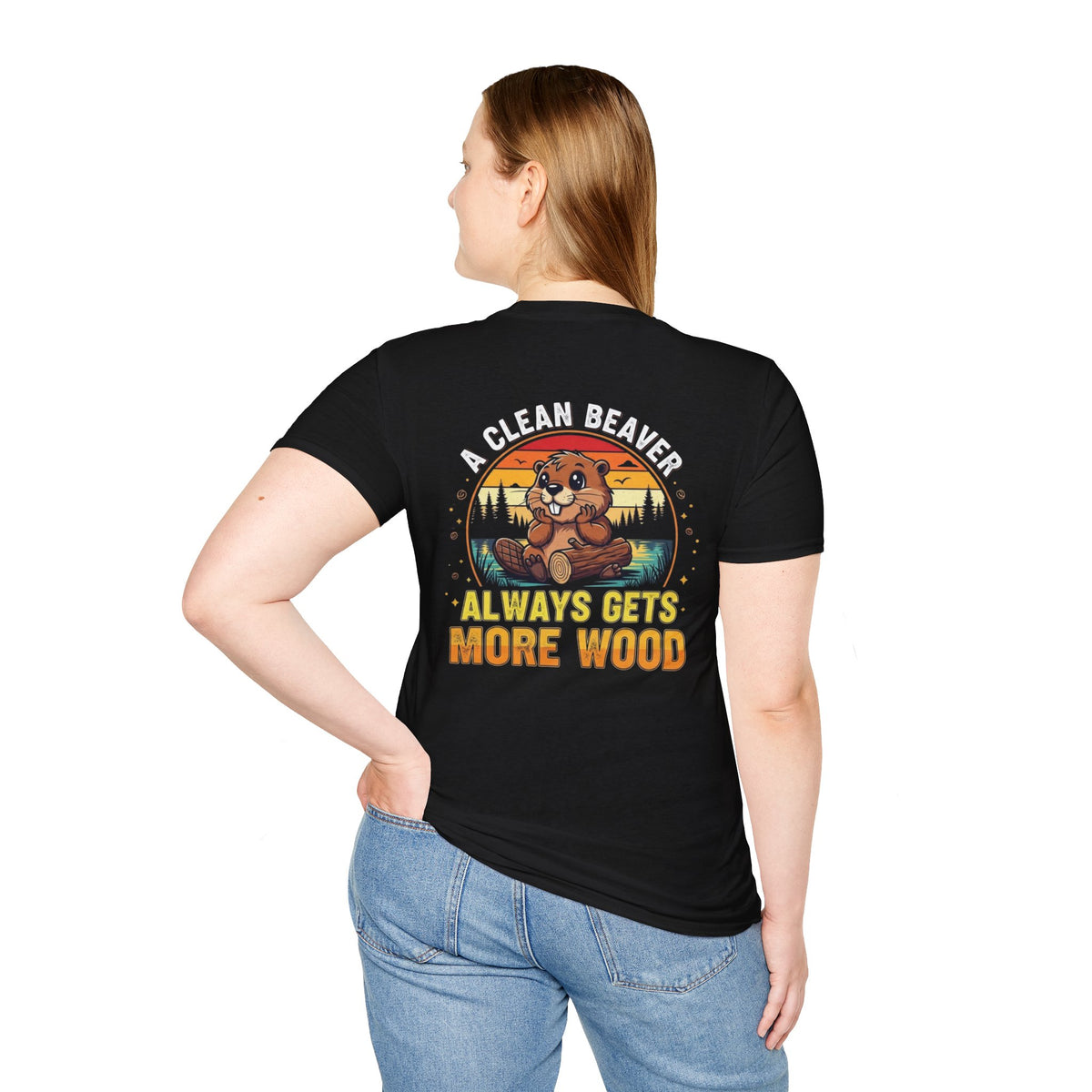 A Clean Beaver T-Shirt — "A Clean Beaver Always Gets More Wood" Retro Graphic Tee
