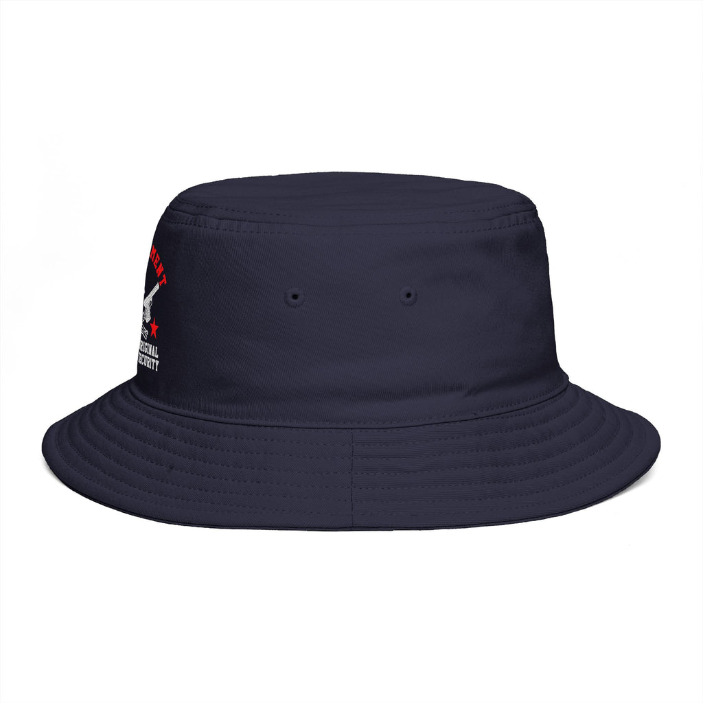 Bucket Hat - Red Liesbovt Homeland Security Skull Logo