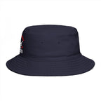Bucket Hat - Red Liesbovt Homeland Security Skull Logo