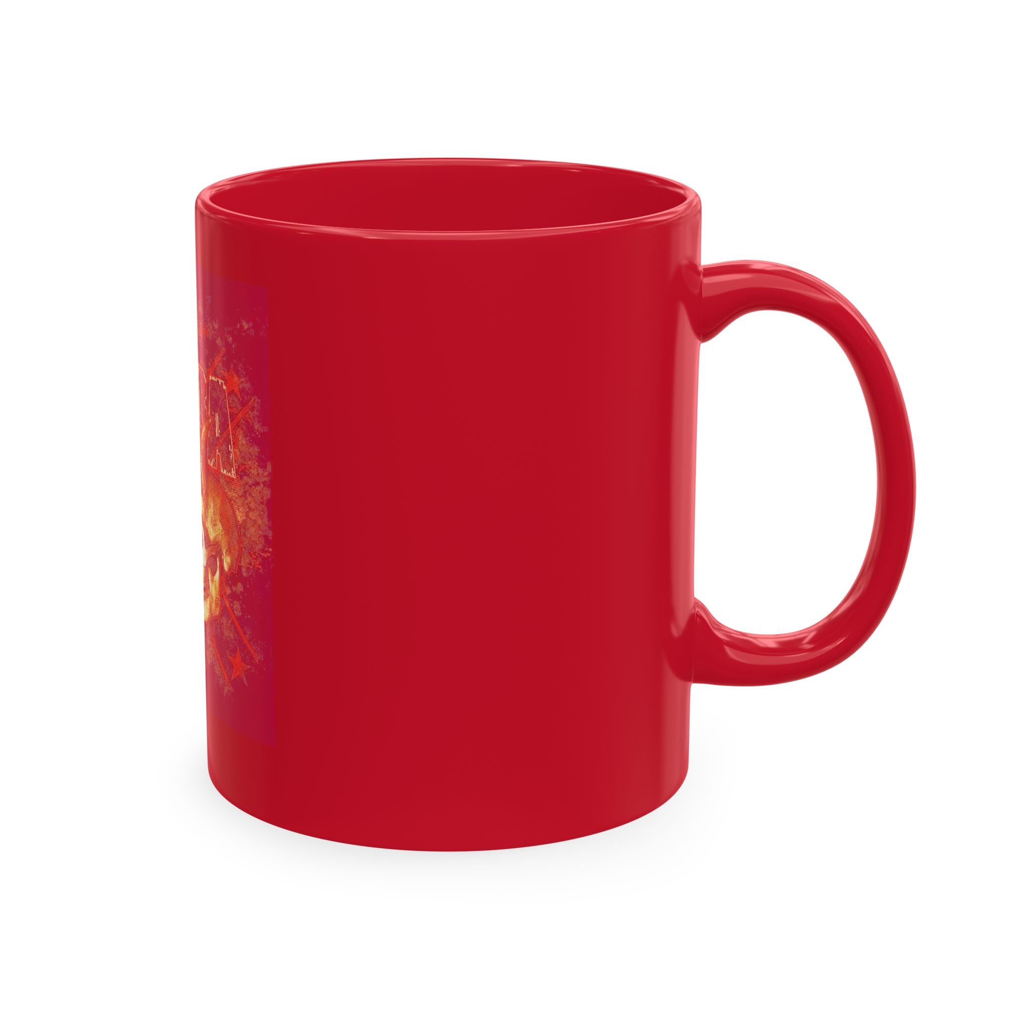 Skull Clash Ceramic Mug — Vintage Rock Tattoo Coffee Cup