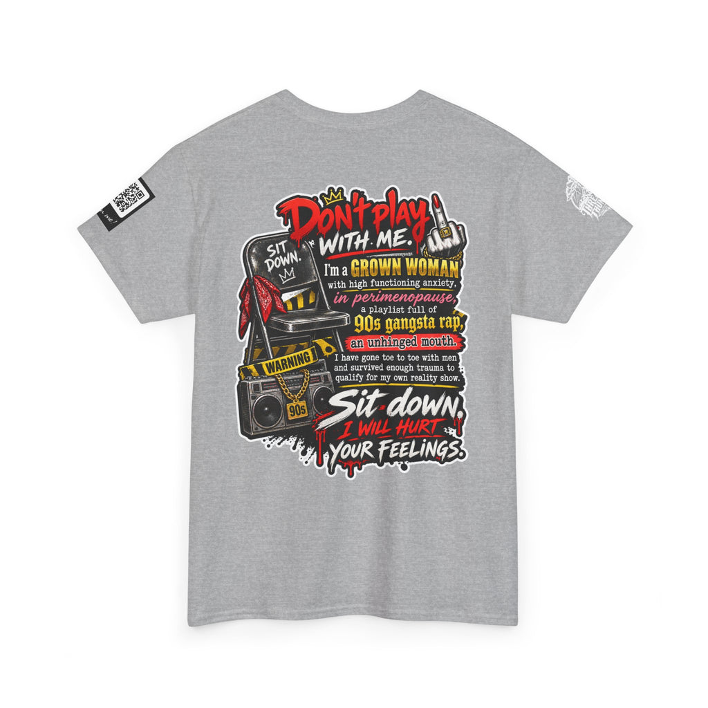 Grown Woman With Anxiety and 90s Gangsta Rap Back Graphic Tee