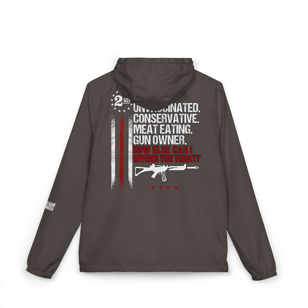 Windbreaker Jacket — '2nd Amendment: Unvaccinated Conservative' Patriotic Rifle Design