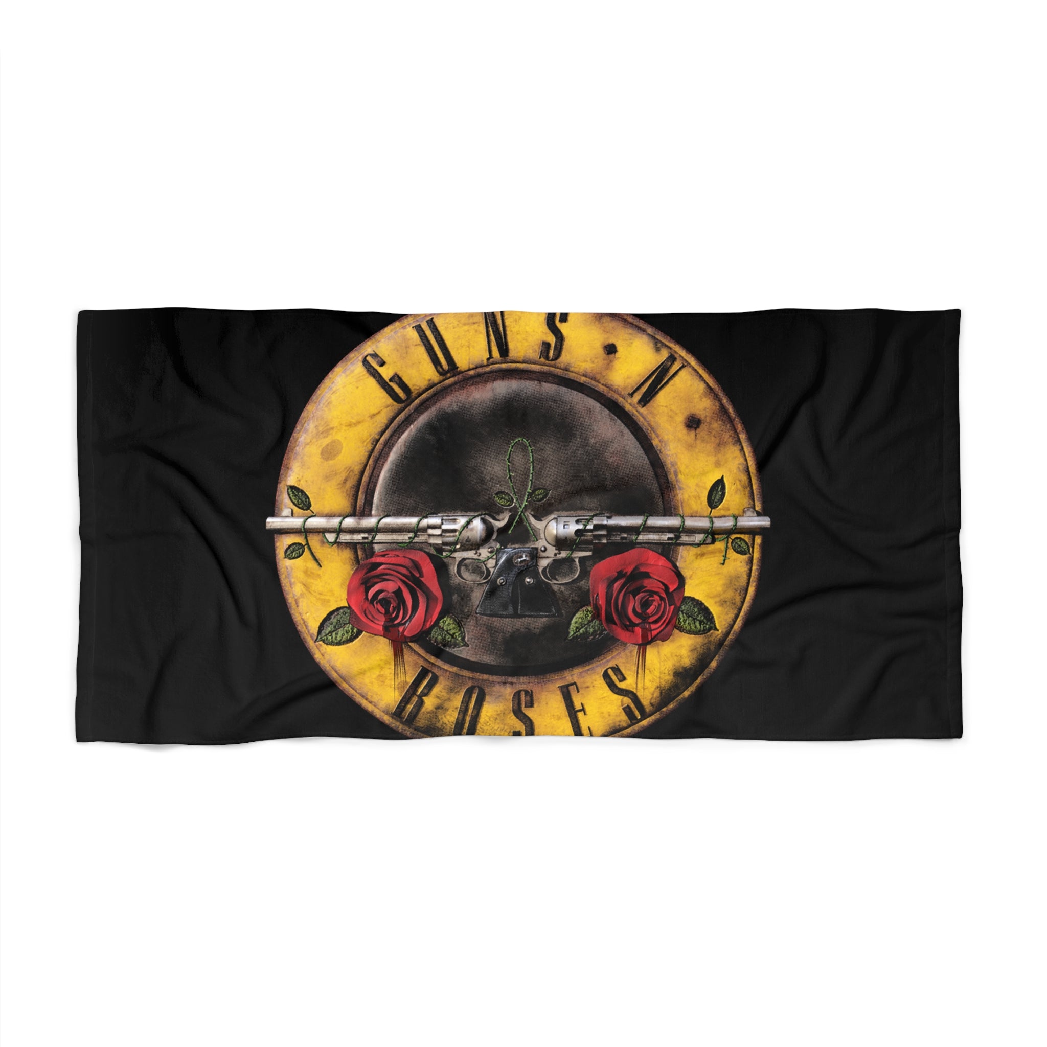 G AND R Skull & Roses Beach Towel