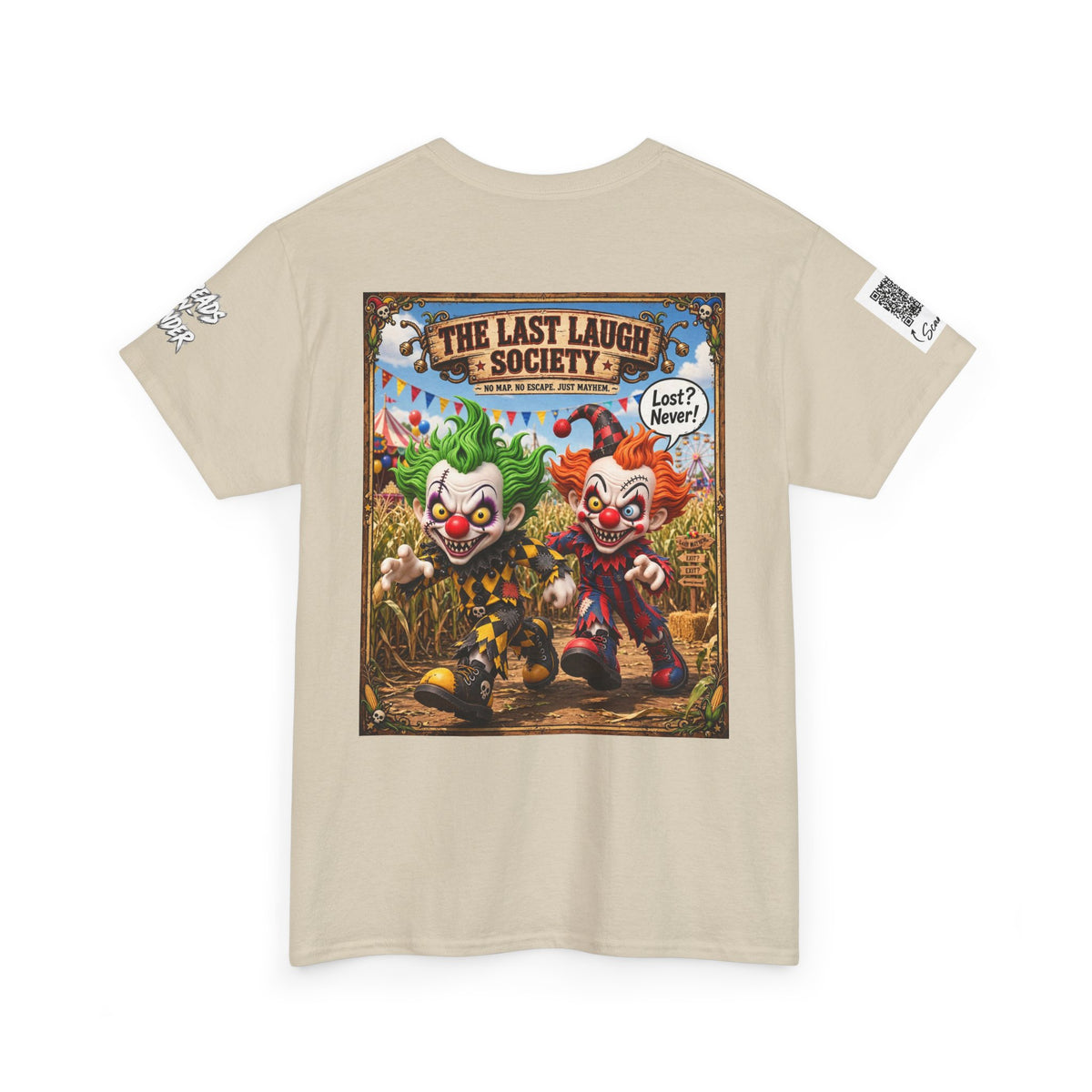 The Last Laugh Society Tee #128 — Carnival Clown Horror Graphic T-Shirt