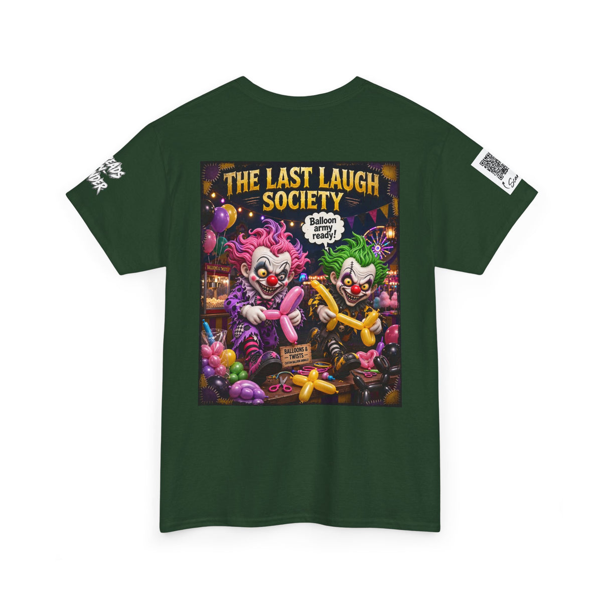 The Last Laugh Society Tee #130 — Carnival Clown Horror Graphic T-Shirt