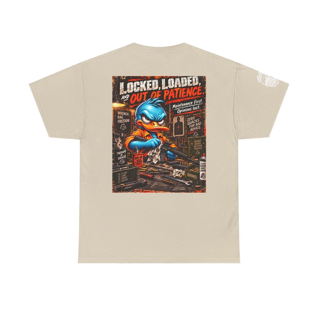 Locked, Loaded, and Out of Patience Back Graphic Tee