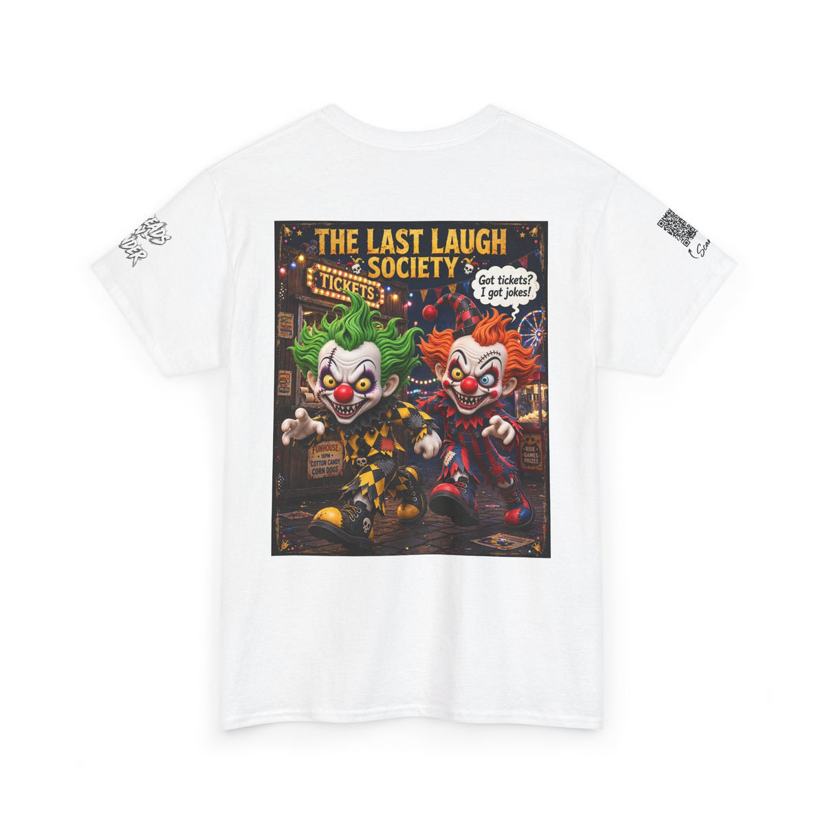 The Last Laugh Society Tee #135 — Carnival Clown Horror Graphic T-Shirt