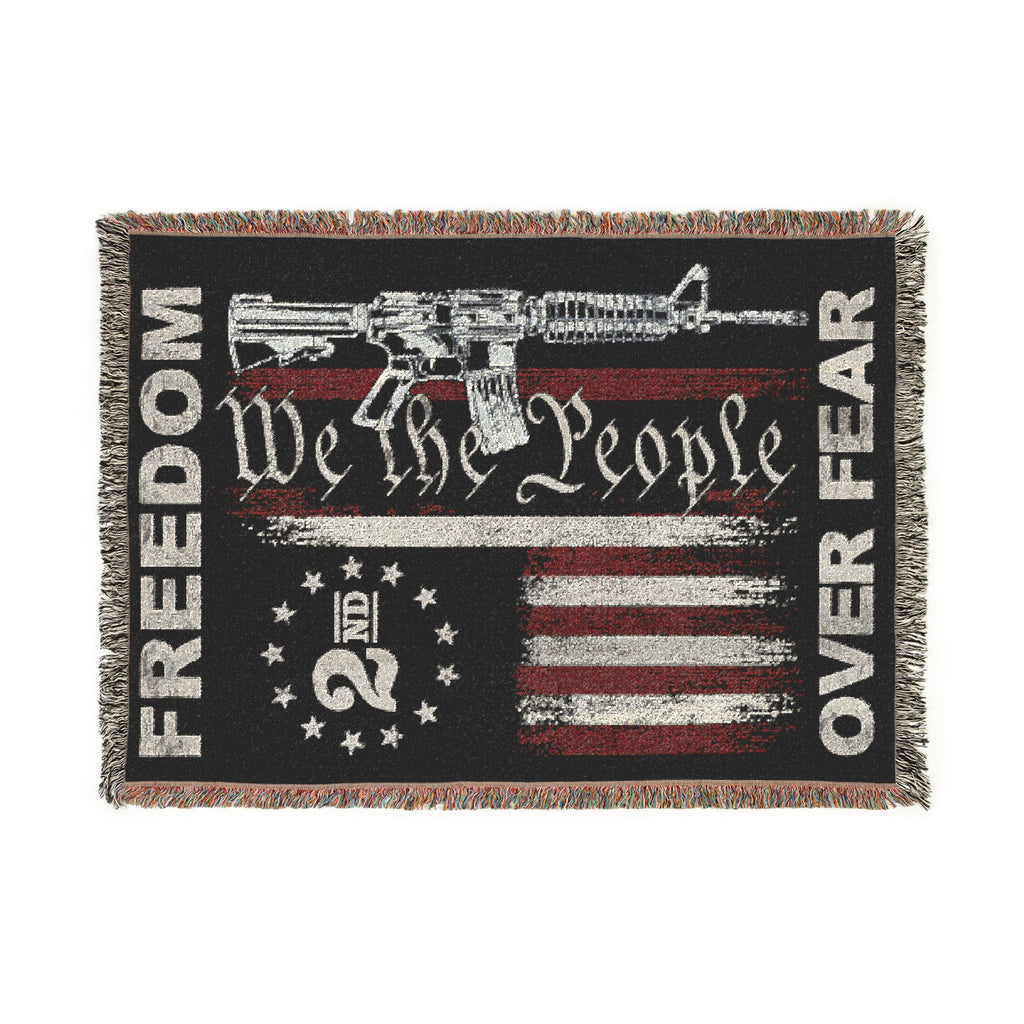 Freedom Over Fear Woven Blanket — "We The People" 2A Flag Throw