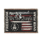 Freedom Over Fear Woven Blanket — "We The People" 2A Flag Throw