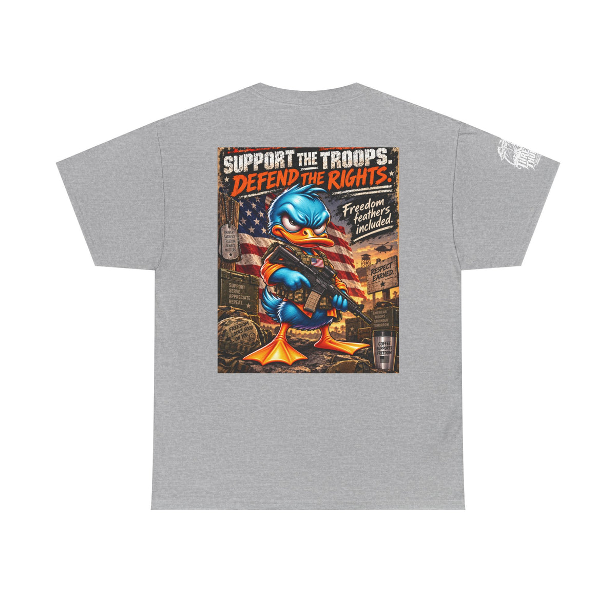 Support the Troops, Defend the Rights Back Graphic Tee