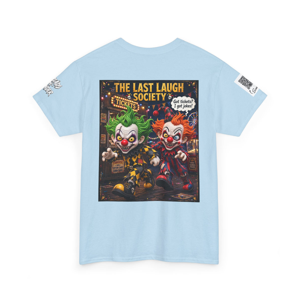 The Last Laugh Society Tee #135 — Carnival Clown Horror Graphic T-Shirt