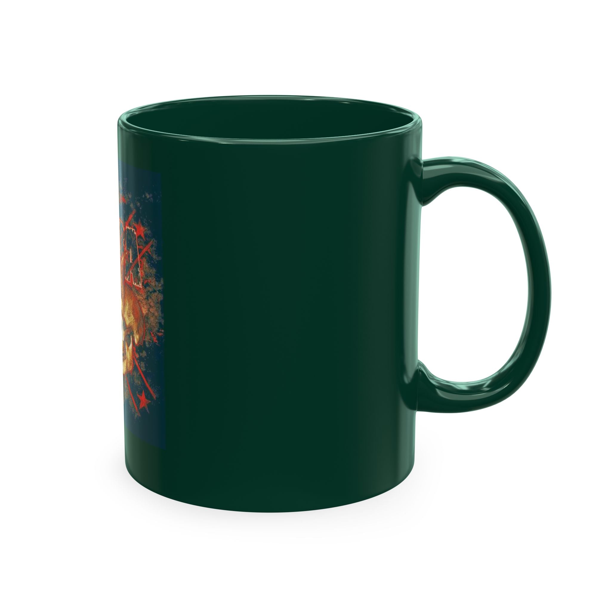 Skull Clash Ceramic Mug — Vintage Rock Tattoo Coffee Cup