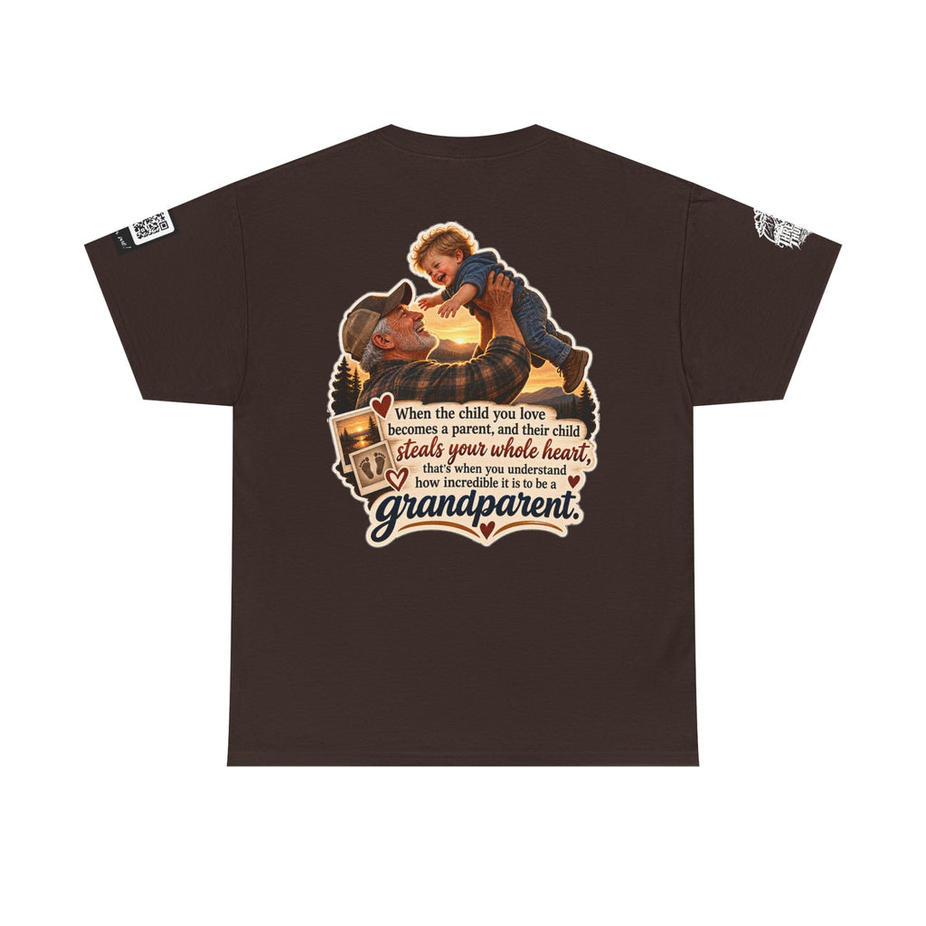 A Grandchild Steals Your Whole Heart — Proud Grandparent Back Graphic Tee