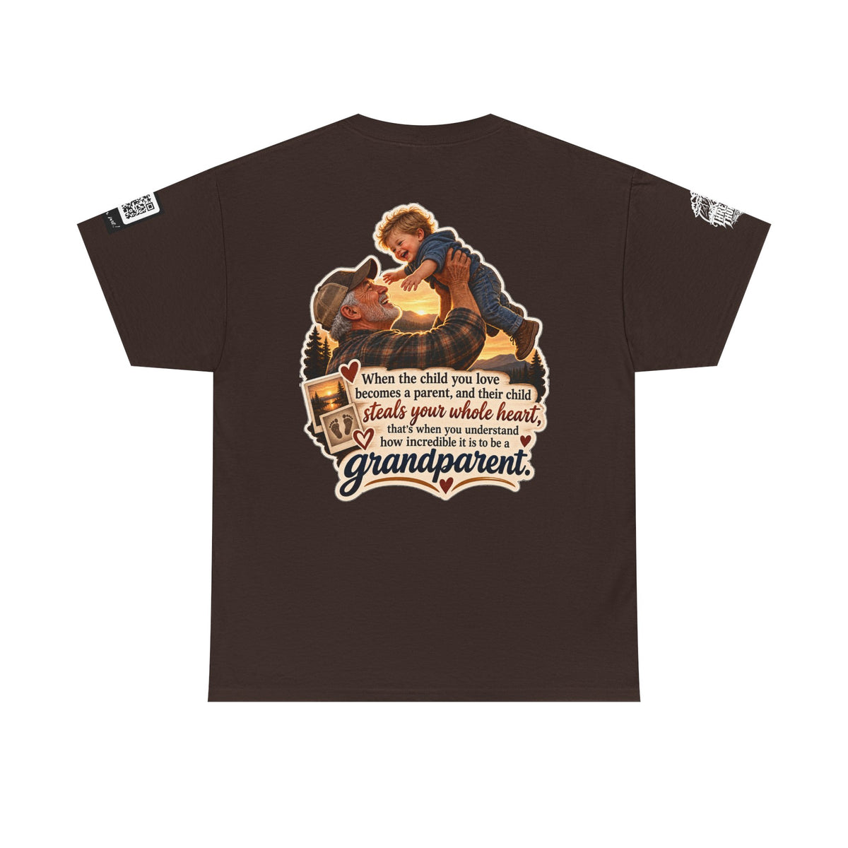A Grandchild Steals Your Whole Heart — Proud Grandparent Back Graphic Tee