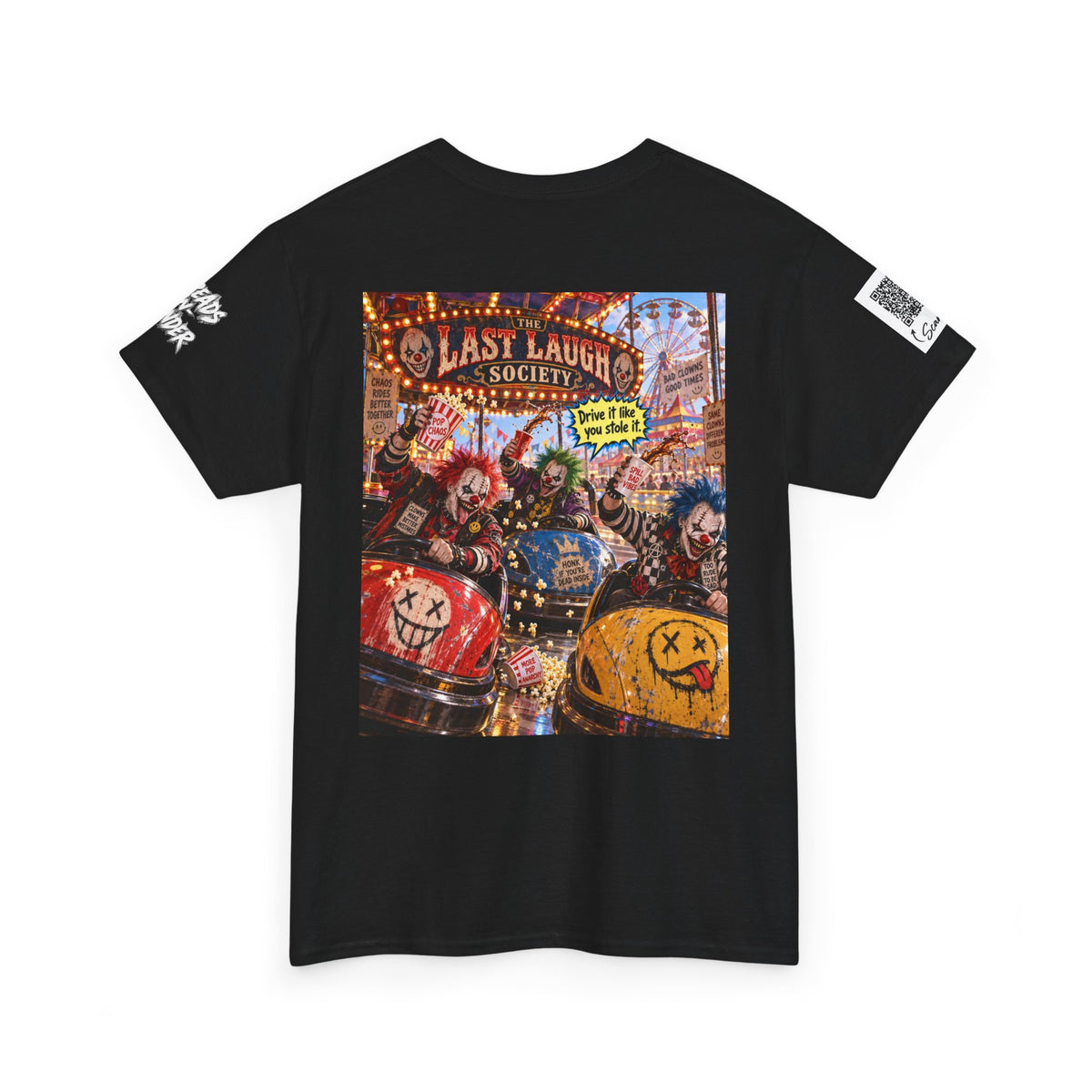 The Last Laugh Society Tee #136 — Carnival Clown Horror Graphic T-Shirt