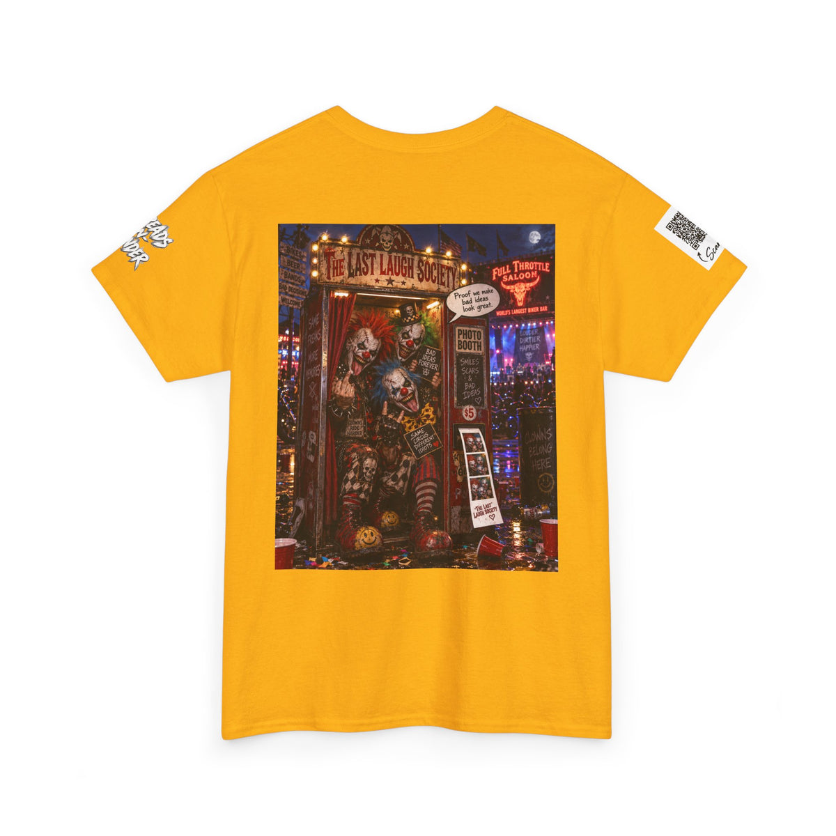 The Last Laugh Society Tee #145 — Carnival Clown Horror Graphic T-Shirt