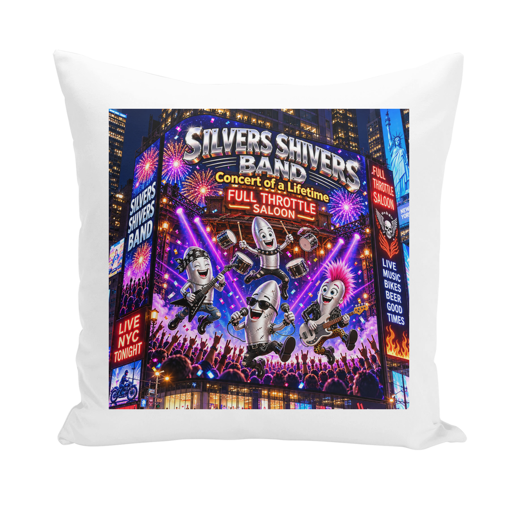 The Silver Shivers Band Throw Pillows