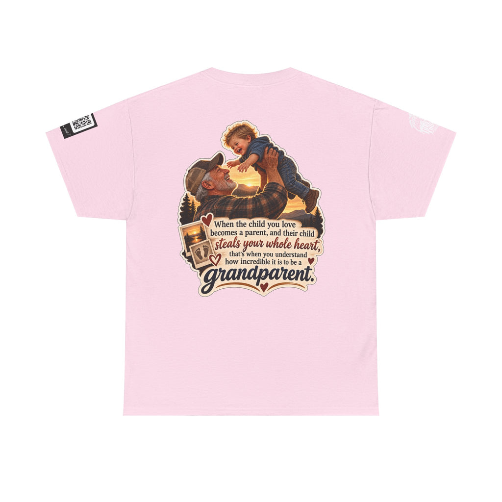 A Grandchild Steals Your Whole Heart — Proud Grandparent Back Graphic Tee